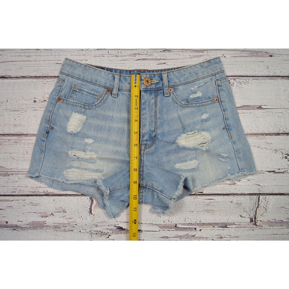 Bethany Mota Women's Juniors High Rise Jean Shorts Distressed Size 2 Pre-Owned - Picture 4 of 12